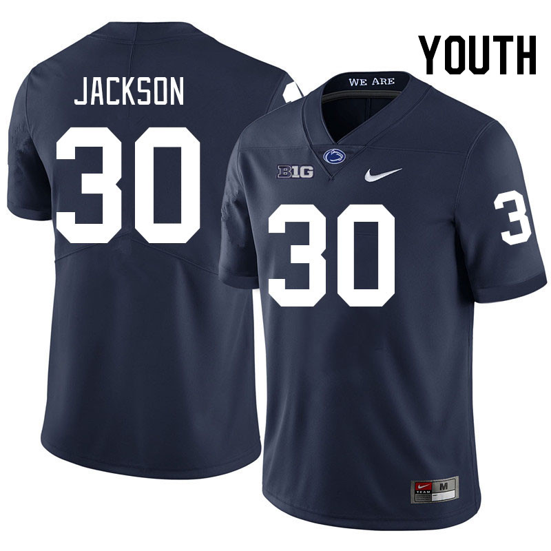 Youth #30 Kari Jackson Penn State Nittany Lions College Football Jerseys Stitched-Navy